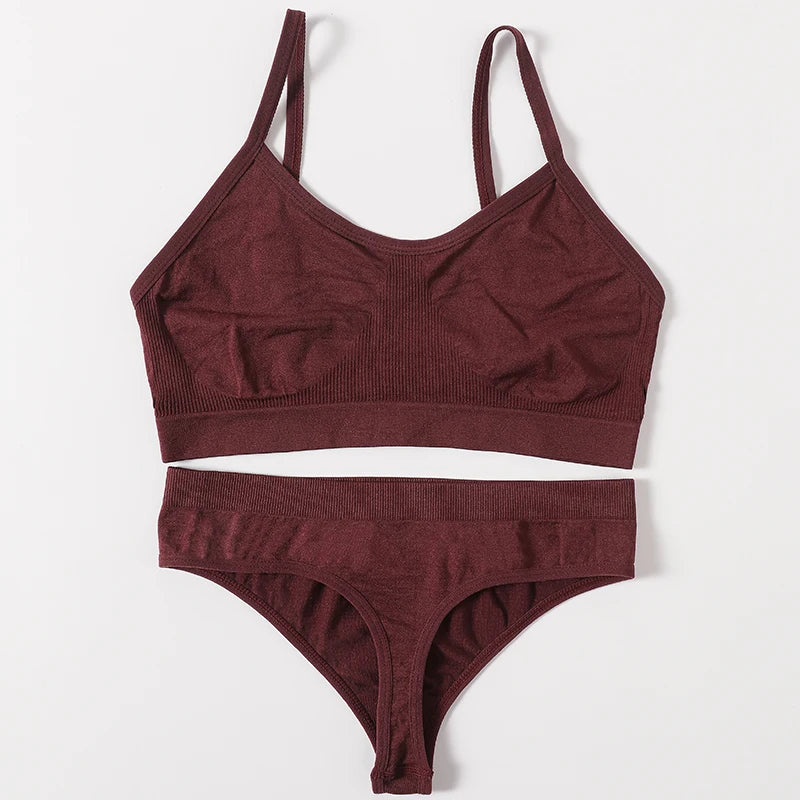 CowLost | product_id-women-seamless-wire-free-ribbed-bra-low-waist-thong-set |34