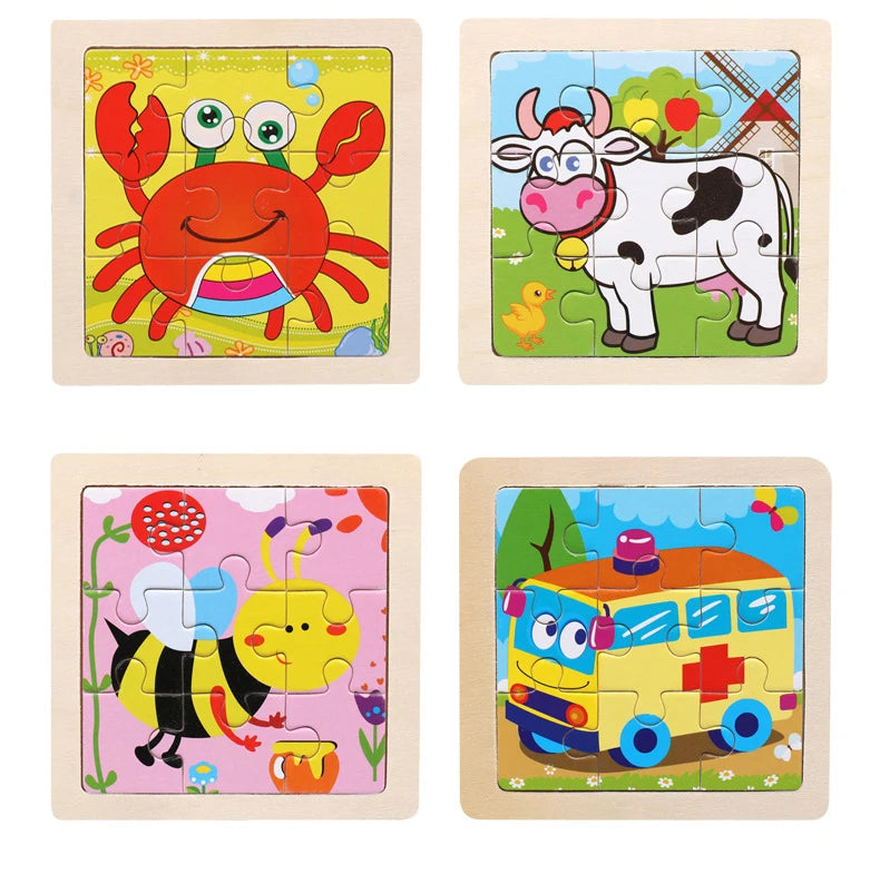 11*11cm 3D Wooden Puzzle Baby Toys