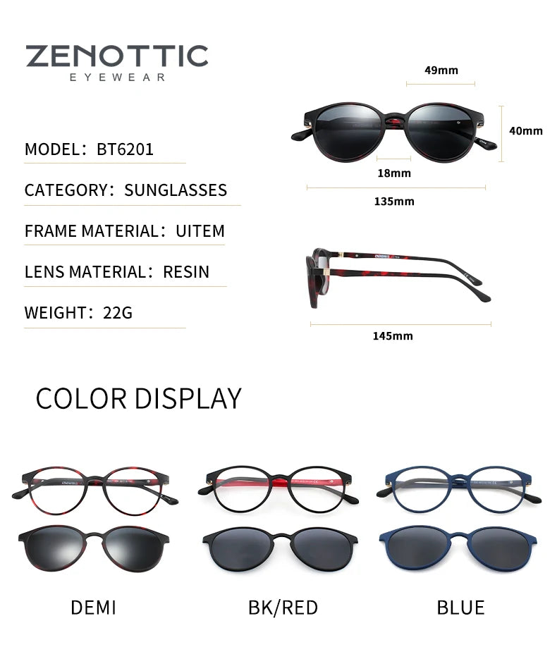 CowLost | zenottic-magnetic-clip-on-sunglasses-polarized-sunglasses-myopia-glasses-frame-2-in-1 |15