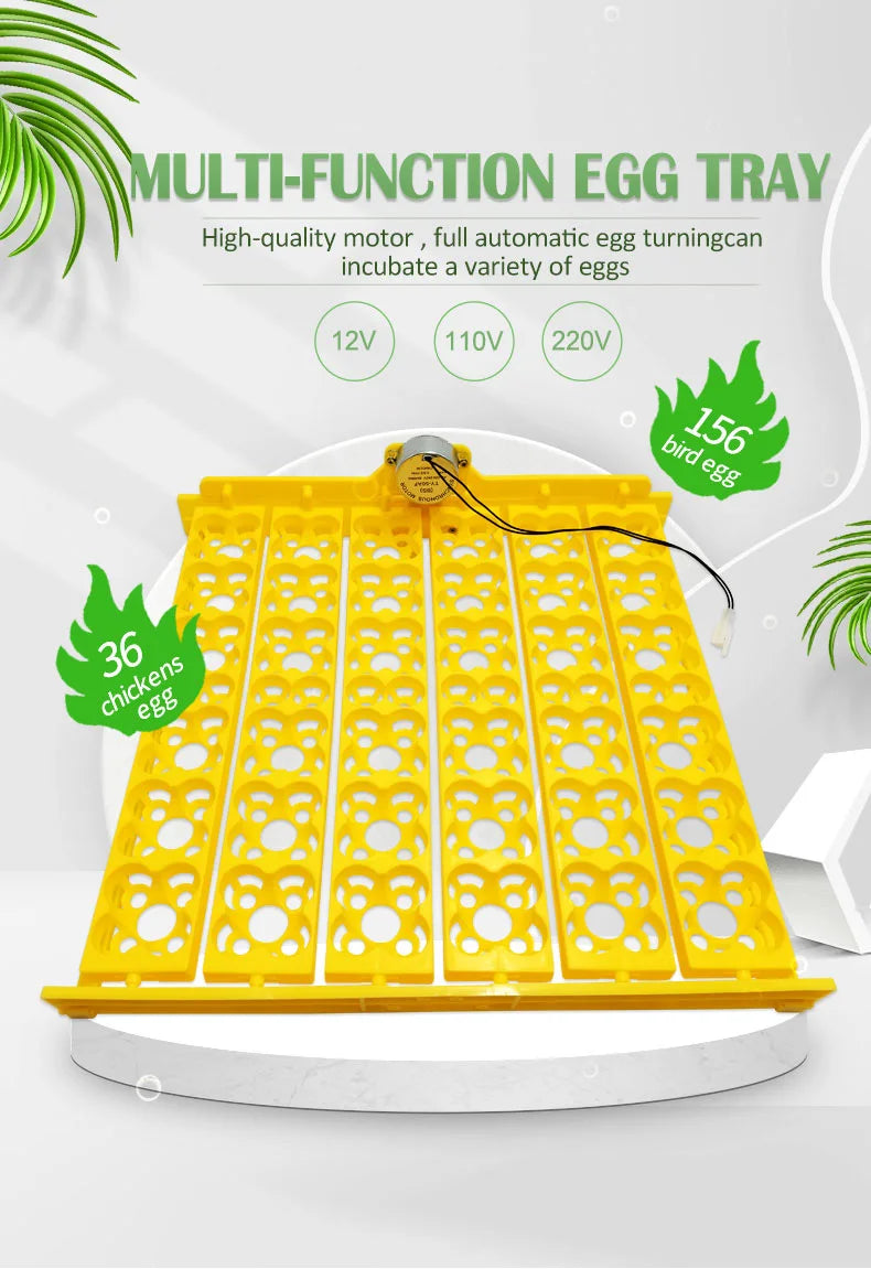156-Count Automatic Quail Egg Incubator Turner Poultry Incubation Equipment for Chicks and Ducks