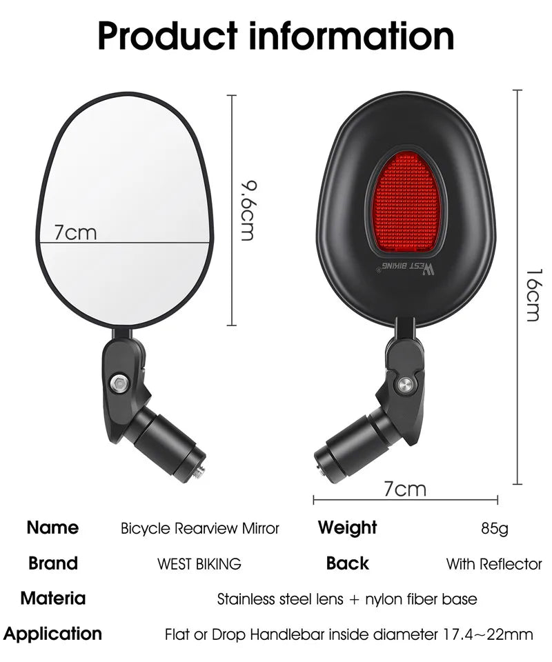 CowLost | vehicle-parts-accessories-west-biking-wide-angle-360-rotation-bike-rearview-mirror-adjustable-handlebar-mirror |9