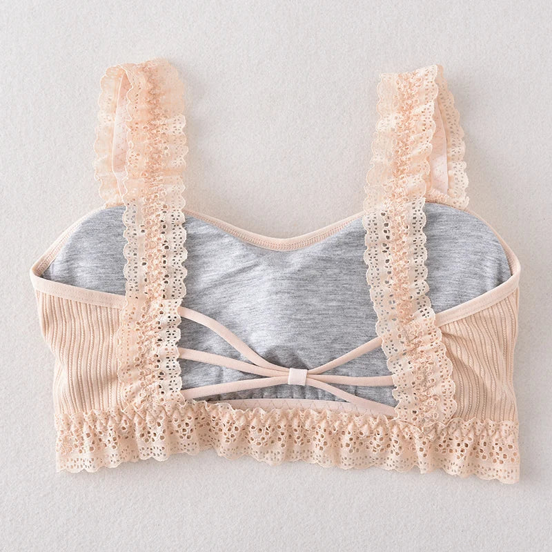 CowLost | product_id-women-s-lace-seamless-wire-free-bralette-crop-top-with-removable-pads |3