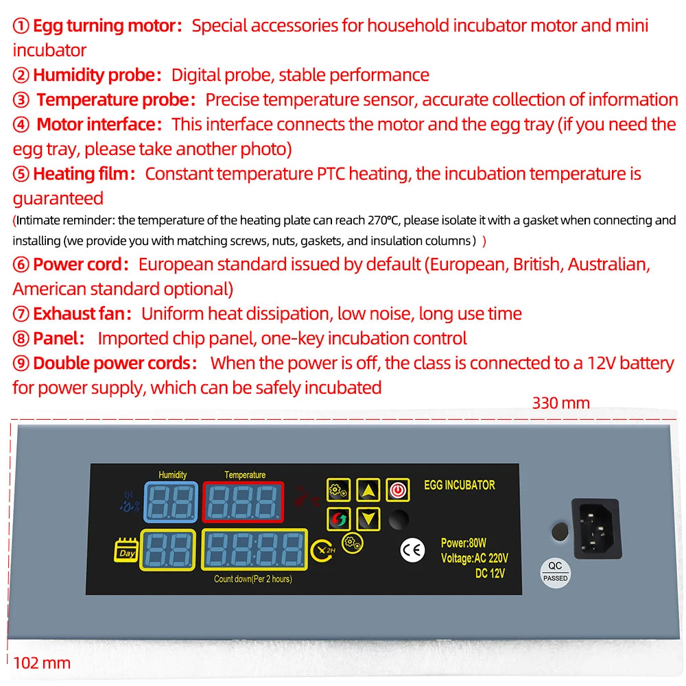 HTMC-7 Automatic Egg Incubator Controller DIY Constant Temperature Egg Hatching Accessories