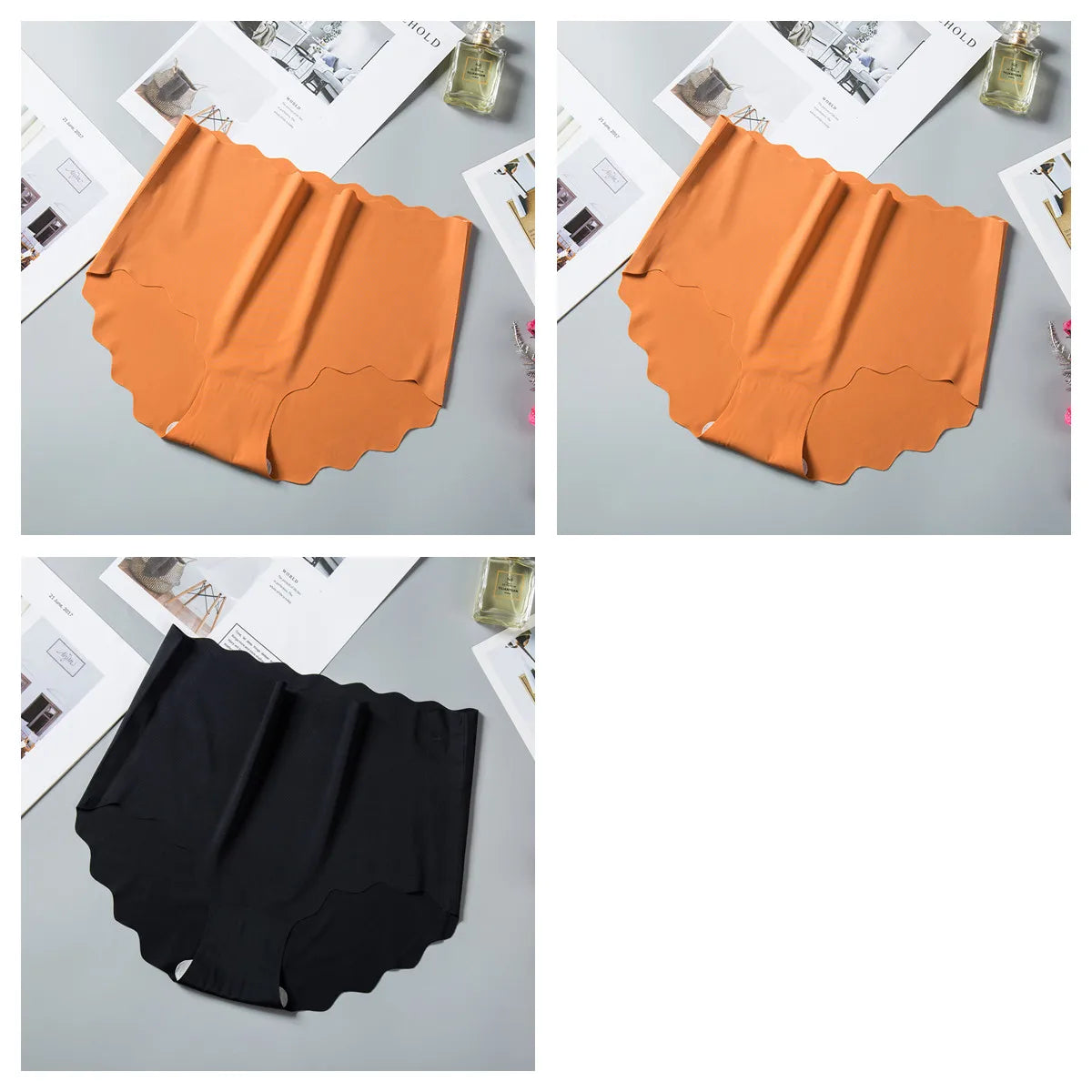 CowLost | product_id-3pcs-women-s-high-waist-seamless-ice-silk-hip-lift-briefs-m-xxl |33
