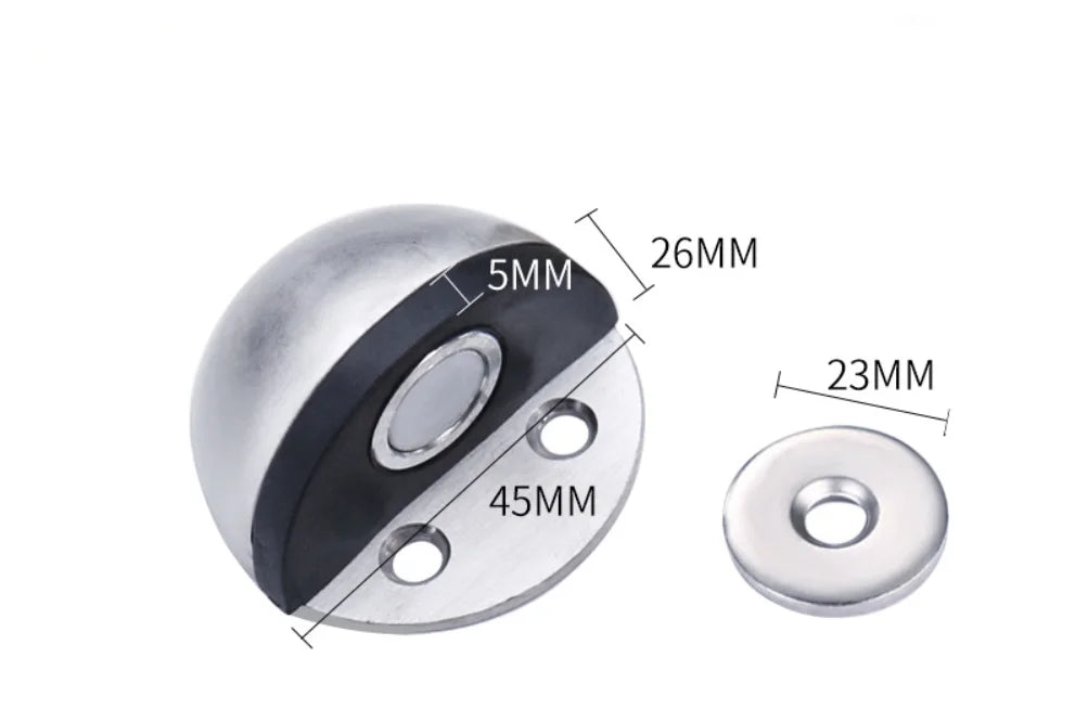CowLost | stainless-steel-magnetic-dual-door-stopper-nail-free-door-catch-wall-protector |11