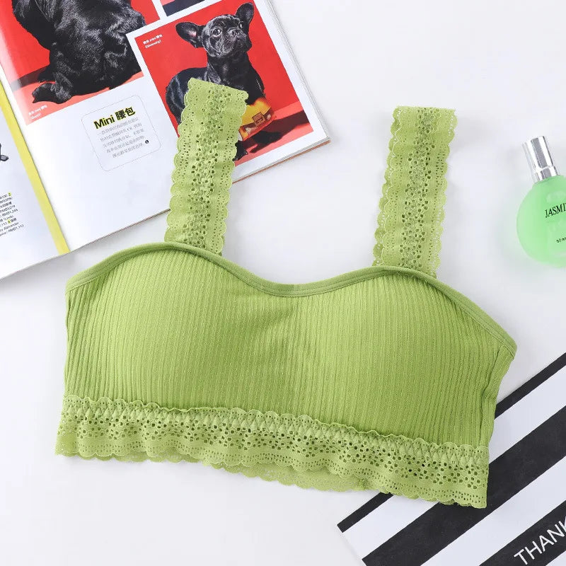CowLost | product_id-women-s-lace-seamless-wire-free-bralette-crop-top-with-removable-pads |40