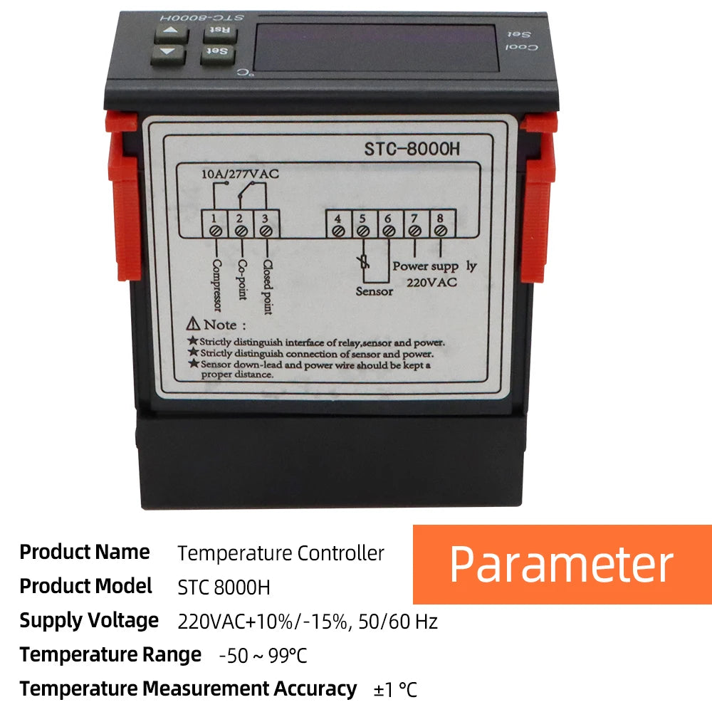 STC-8000H Microcomputer Temperature Controller Thermostat for Fridge Heating Cooling