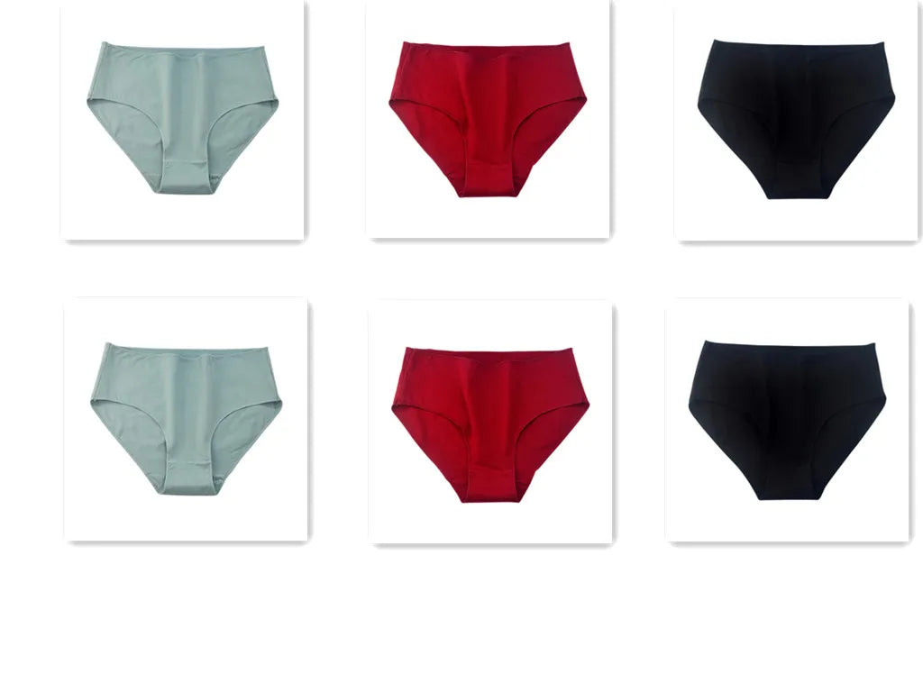 CowLost | product_id-6pcs-women-high-waist-seamless-breathable-cotton-briefs-m-2xl-solid-colors |18
