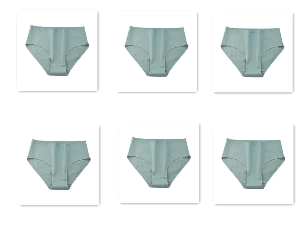 CowLost | product_id-6pcs-women-high-waist-seamless-breathable-cotton-briefs-m-2xl-solid-colors |32