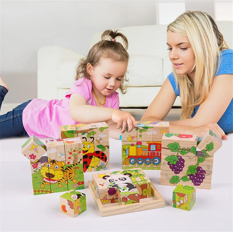 CowLost | fencing-barriers-baby-wooden-six-sided-cube-blocks-educational-toy |7