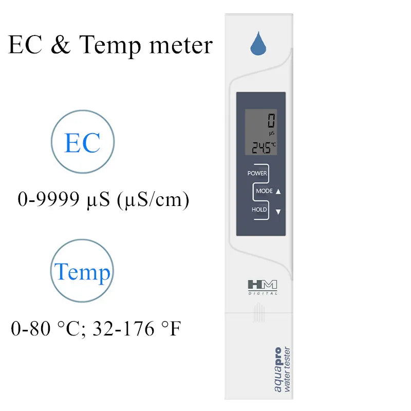 HM Digital AP-2 2-in-1 EC Meter with Temperature and Automatic Calibration Water Quality Tester