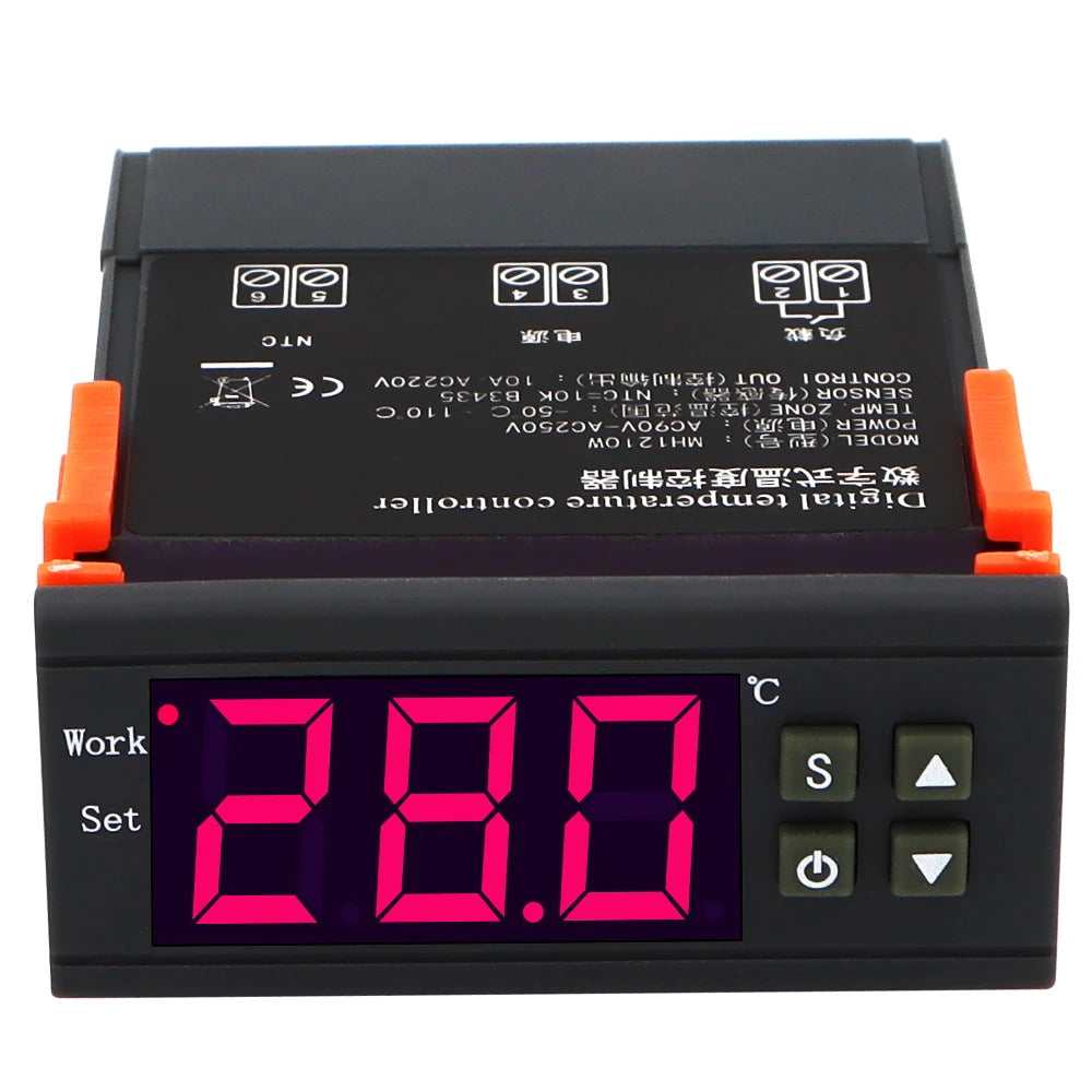 MH1210W Temperature Controller Thermostat -50~110°C NTC Sensor DC12V/24V AC110-220V for Incubator