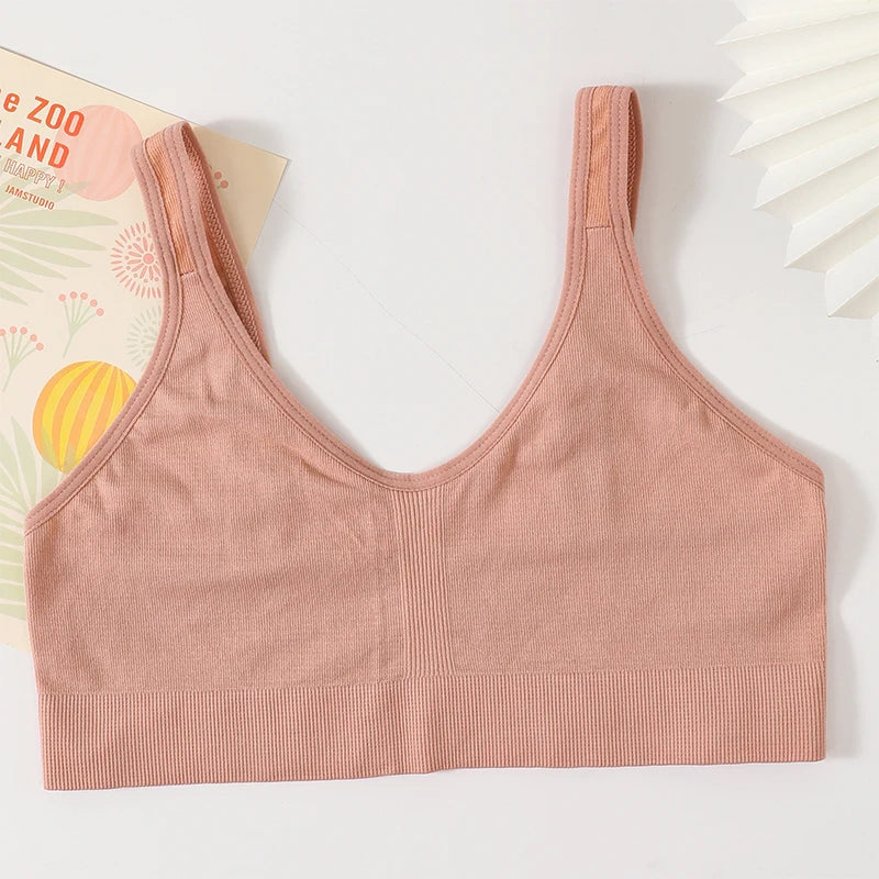 CowLost | product_id-seamless-ribbed-v-neck-tube-crop-top-bra-for-women-breathable-lingerie |8