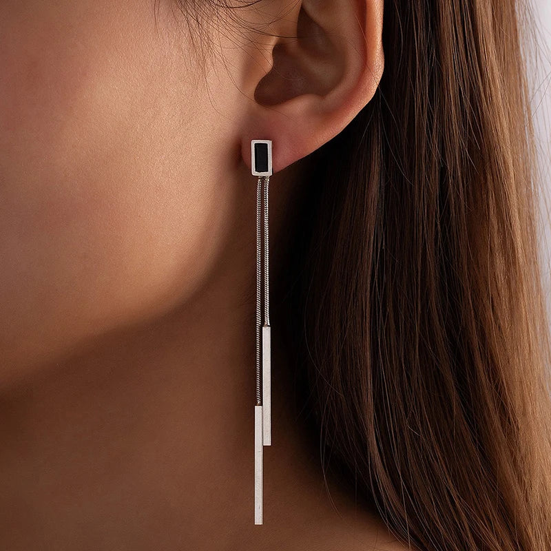 CowLost | vintage-long-tassel-geometric-square-drop-earrings-for-women |7