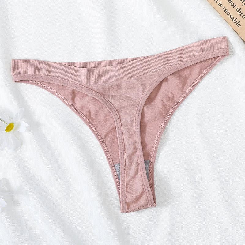 CowLost | product_id-5pcs-brazilian-high-waist-sports-thong-g-string-panties-women-m-xl-solid-t-back-underwear-set |18