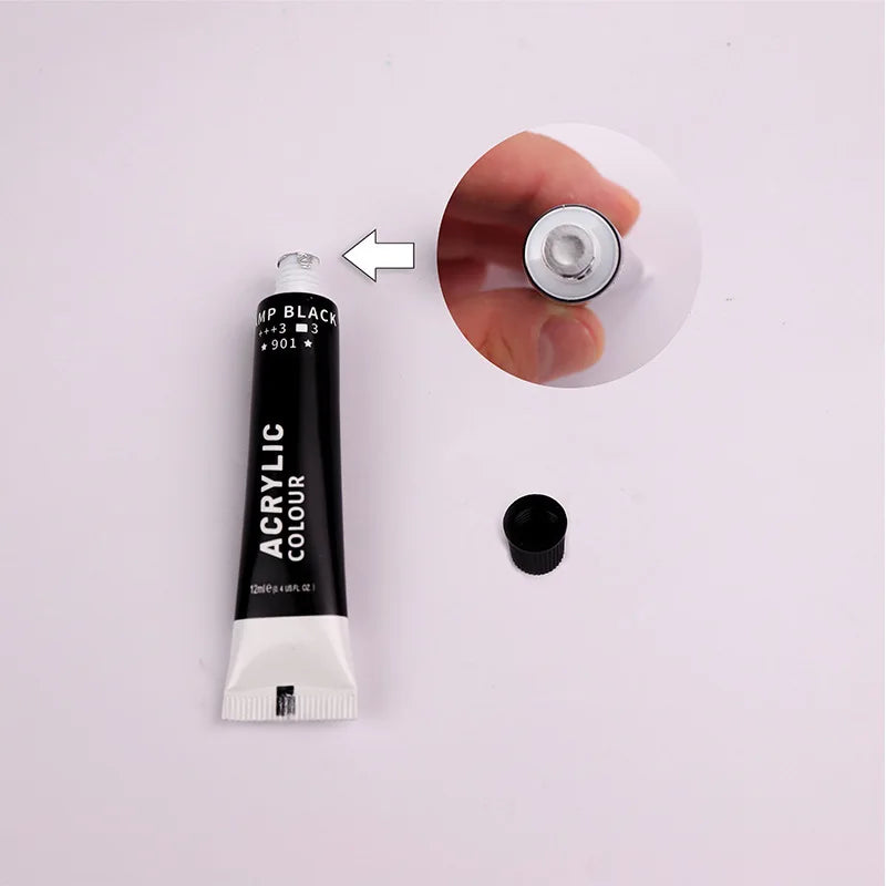 CowLost | drawing-painting-paper-product_id-acrylic-paint-set-12-24-colors-12ml-tubes-with-professional-brush-for-canvas-glass-paper-diy-wall-painting |6