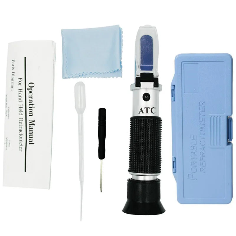 Handheld Honey Refractometer 45-82% Brix Sugar Content Tester with ATC for Beekeeping