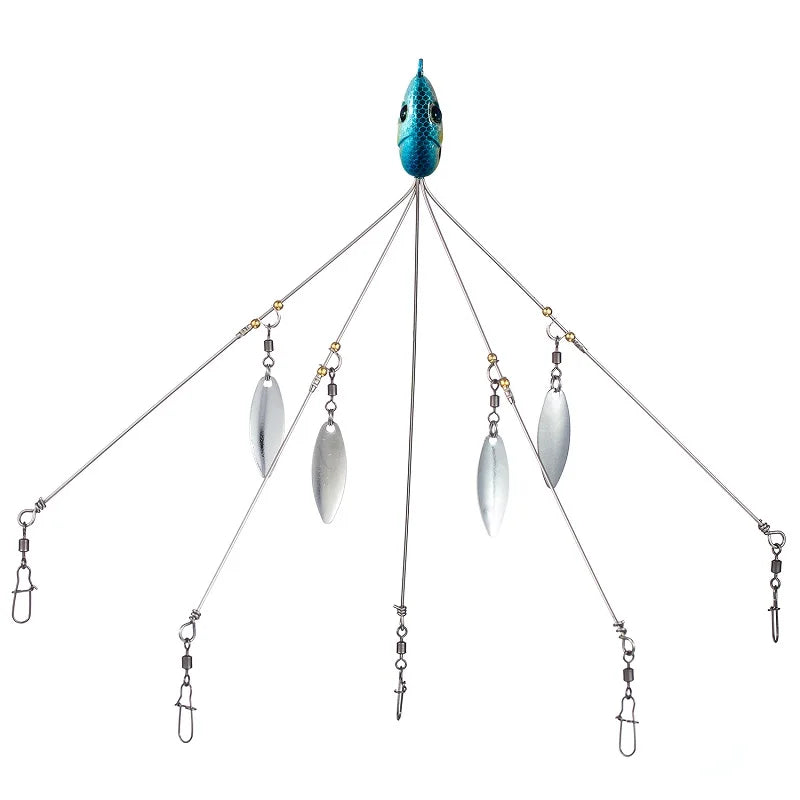CowLost | sporting-goods-bassdash-5-arm-umbrella-fishing-lure-rig-alabama-rig-head-18g |27