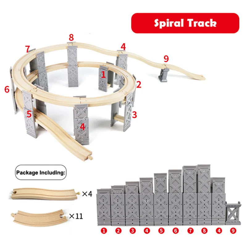 CowLost | fencing-barriers-wooden-railway-spiral-track-with-plastic-orbit-accessories |5