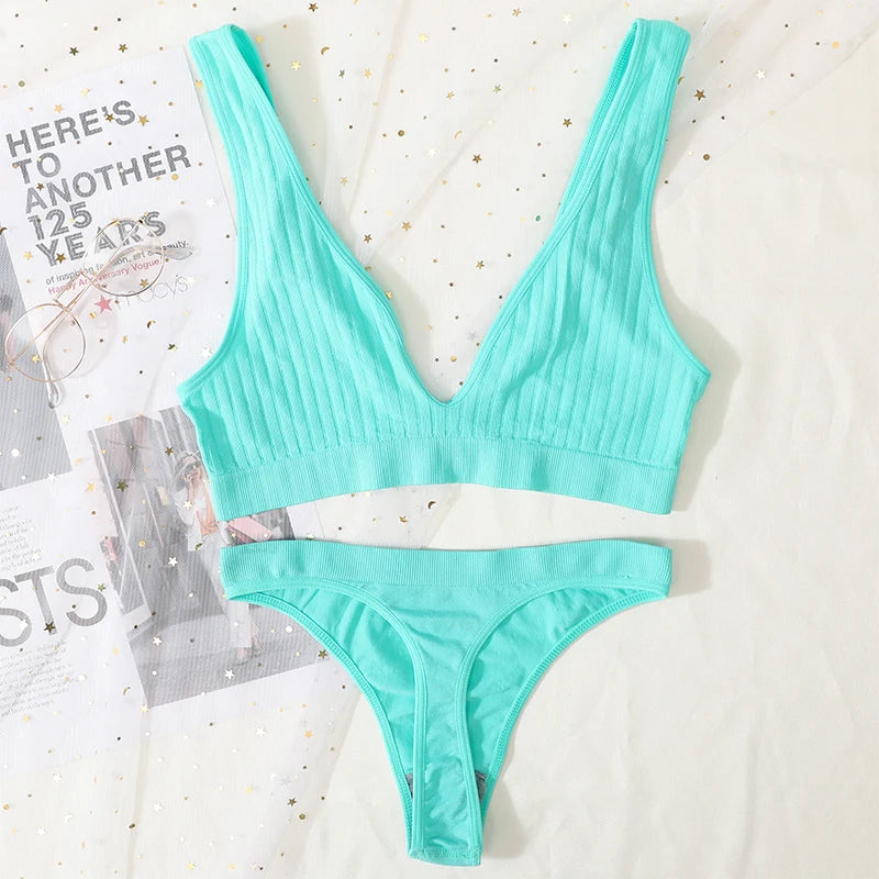 CowLost | product_id-seamless-wirefree-push-up-bra-low-waist-thong-set-with-ribbed-sport-bralette-for-women |35