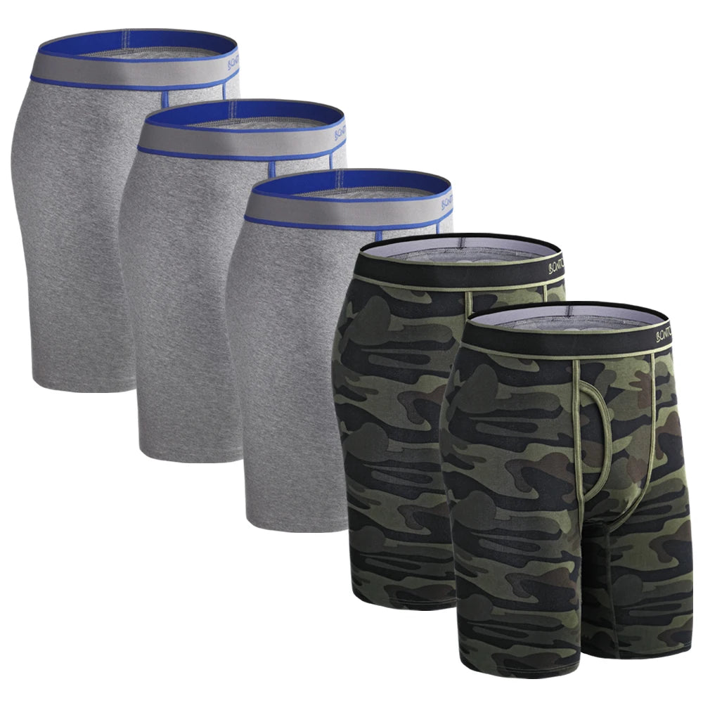 CowLost | activewear-pants-5pcs-mens-long-cotton-boxer-shorts-underwear |31