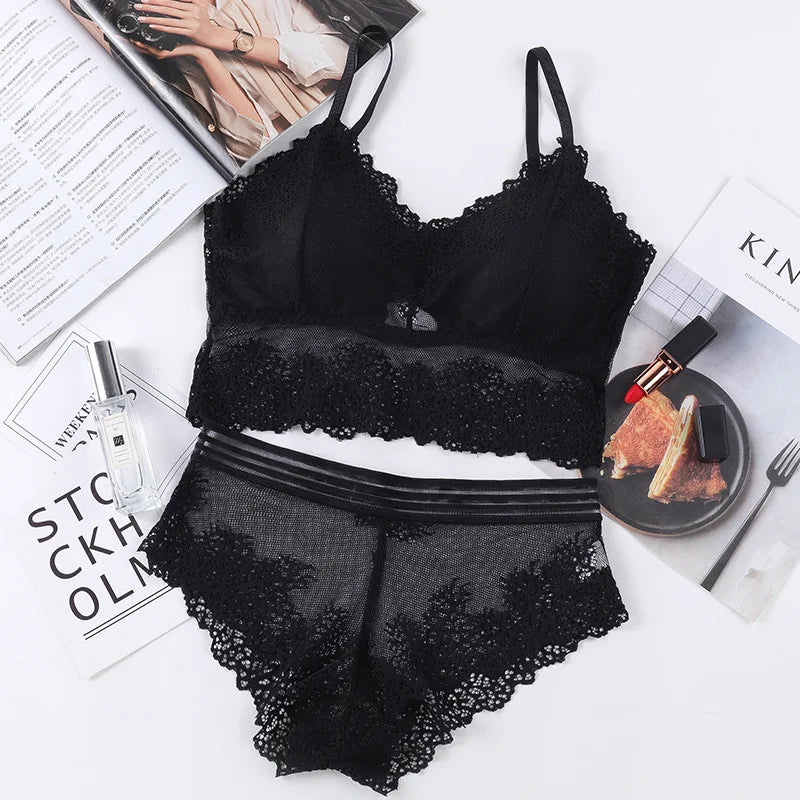 CowLost | product_id-women-lace-wireless-backless-bra-and-brief-set-sexy-lingerie-crop-top |10