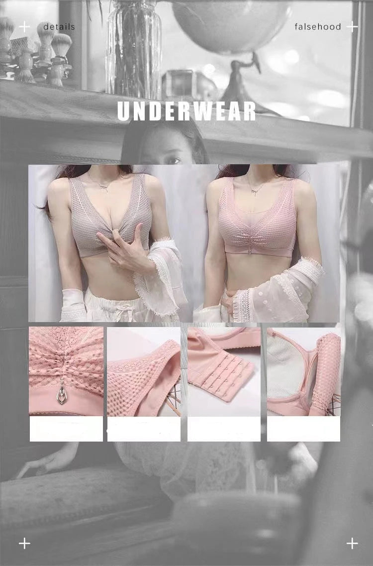 CowLost | product_id-sexy-lace-seamless-wire-free-push-up-bra-with-gather-support-anti-sagging-thin-molded-cups-large-size |16