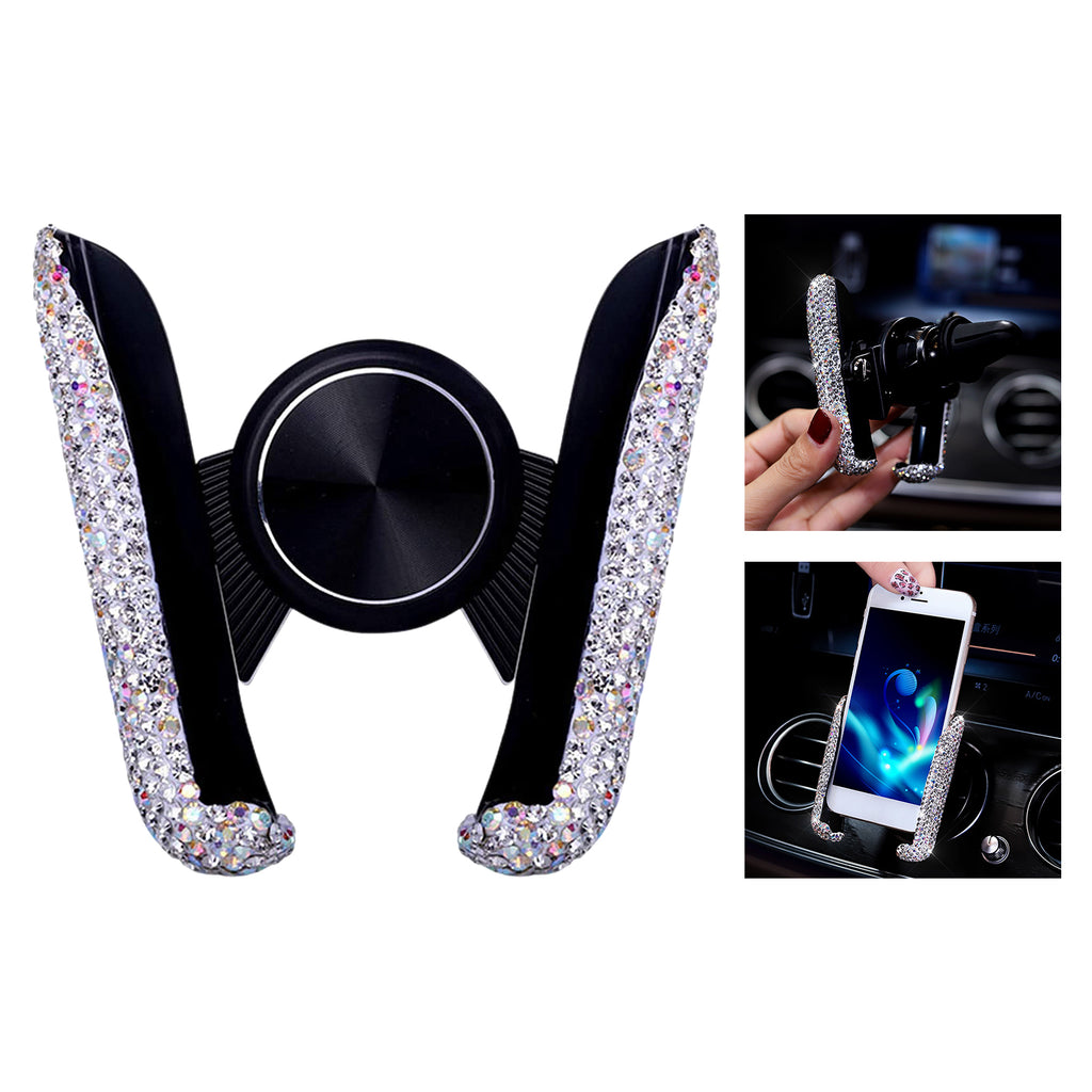 CowLost | product_id-diamond-crystal-car-air-vent-phone-holder-clip-stand-bracket-interior-accessory |9