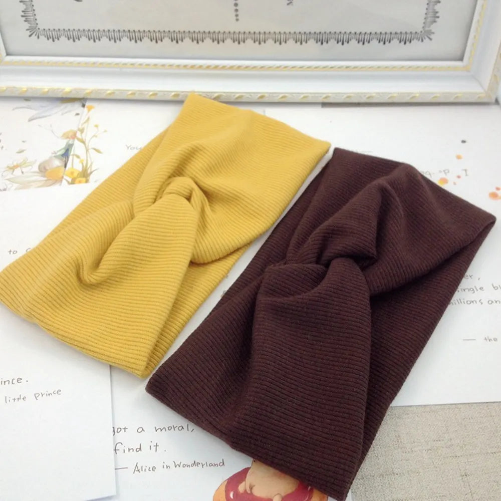 CowLost | women-knitting-cross-knot-woolen-warm-headbands |17