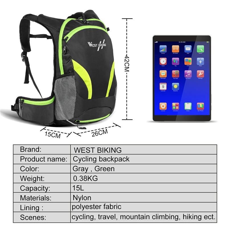 CowLost | uncategorized-west-biking-15l-ultralight-breathable-cycling-backpack-with-drink-bag |8