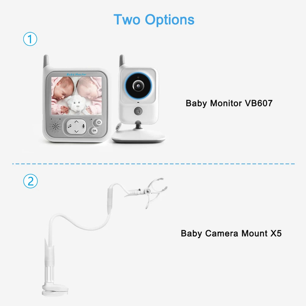 CowLost | 3-2-inch-lcd-video-baby-monitors-wireless-babysitter-two-way-audio-night-light-temperature-pet-baby-camera-nanny-music-vb607 |7