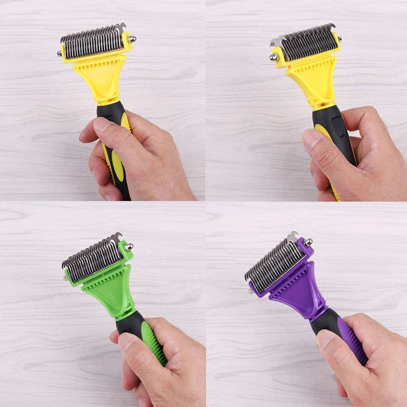 CowLost | pet-beds-pets-stainless-steel-two-sided-grooming-brush-for-shedding-and-dematting |15