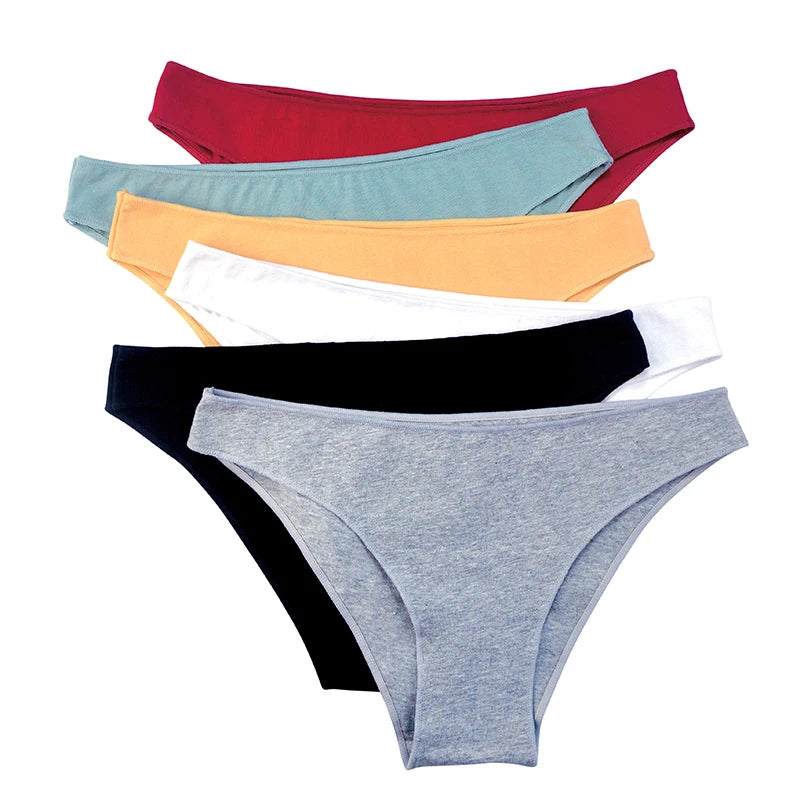 CowLost | product_id-10pcs-women-s-low-rise-seamless-cotton-briefs-solid-color-panties-m-xxl |7
