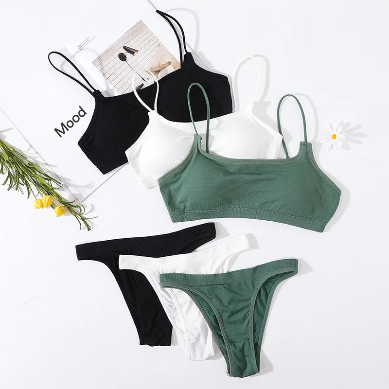 CowLost | seamless-bra-set-women-u-back-bra-thongs-sexy-lingerie-brazilian-panties-sports-fitness-underwear-female-tops-removable-pads |9