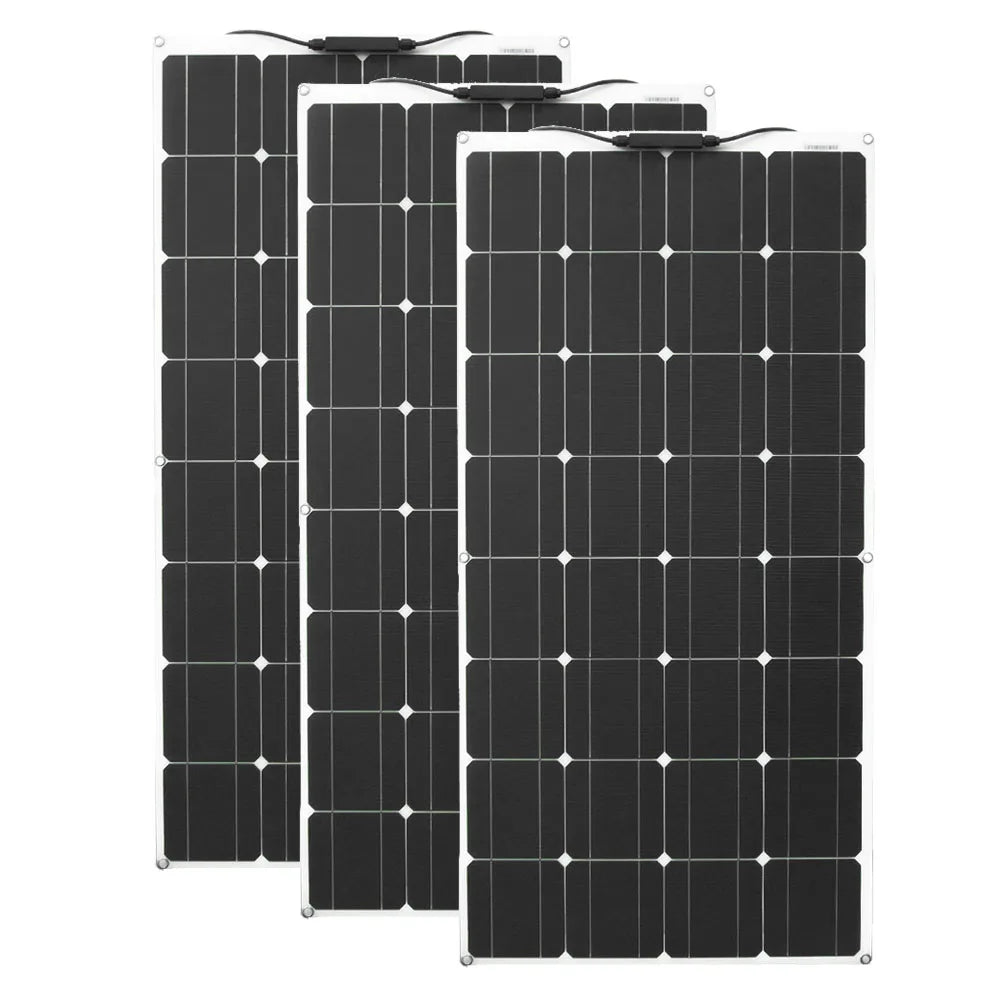 12v100w 200w 300w high efficiency Monocrystalline Solar Cell flexible solar panel kit for 12 volt battery camping