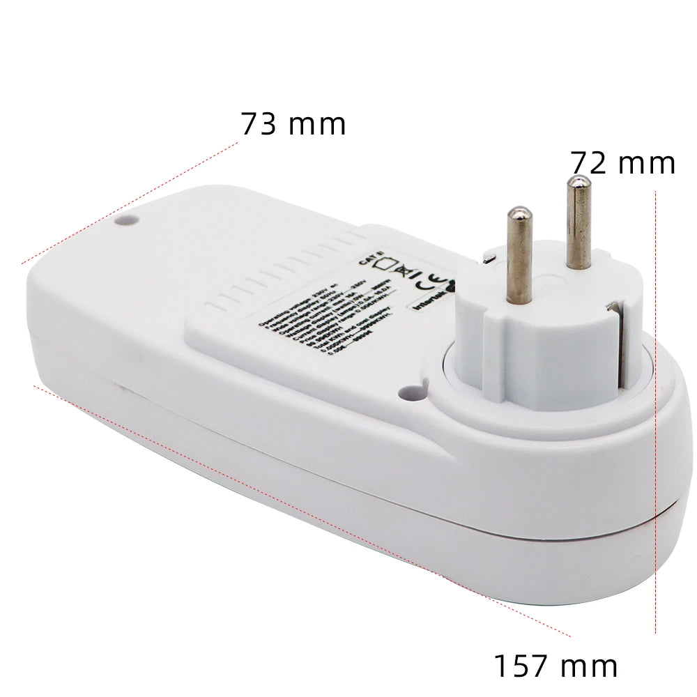 Digital LCD Power Meter Wattmeter Socket 220V AC EU Energy Measuring Outlet with Overload Protection and 7 Display Modes