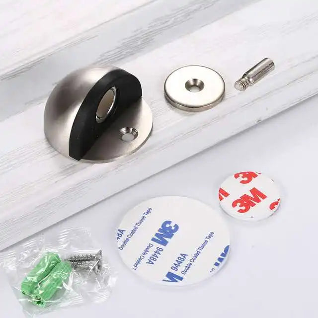 CowLost | stainless-steel-magnetic-dual-door-stopper-nail-free-door-catch-wall-protector |17