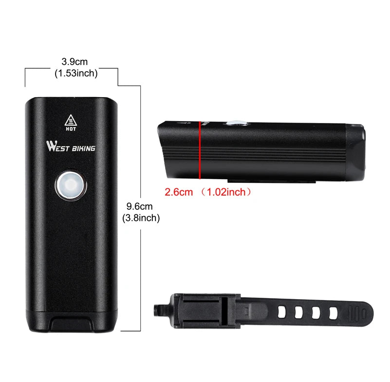 CowLost | west-biking-front-bicycle-light-usb-rechargeable-led-bike-light-waterproof-cycling-headlight-climbing-safety-flashlight-lamps |40