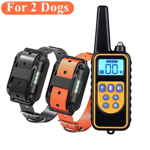 800m Waterproof Rechargeable Electric Dog Training Collar with Shock, Vibration & Sound