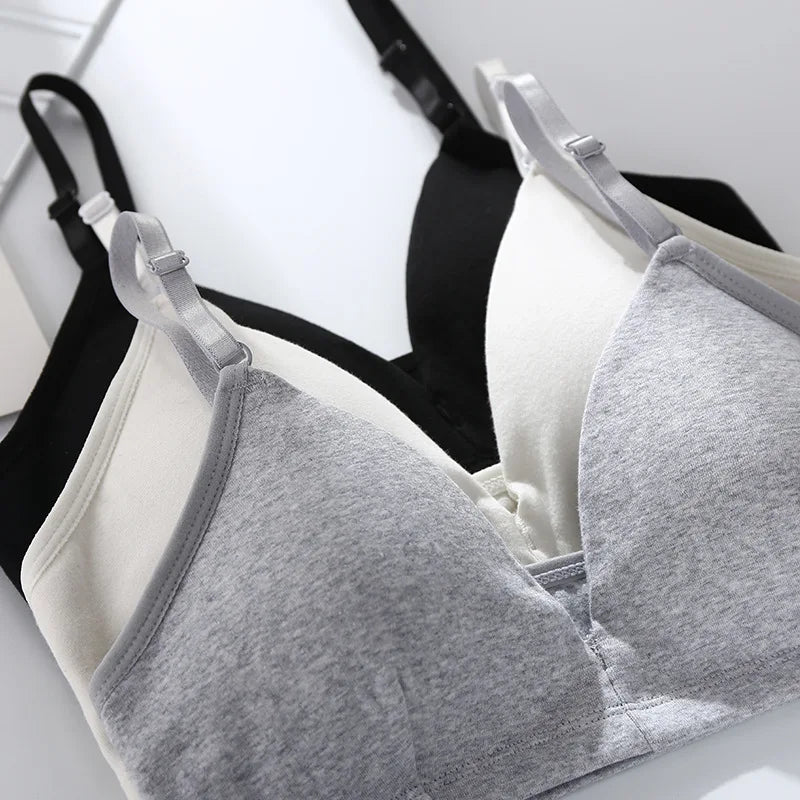 CowLost | product_id-wireless-cotton-push-up-v-neck-bra-for-women-solid-color-breathable |2