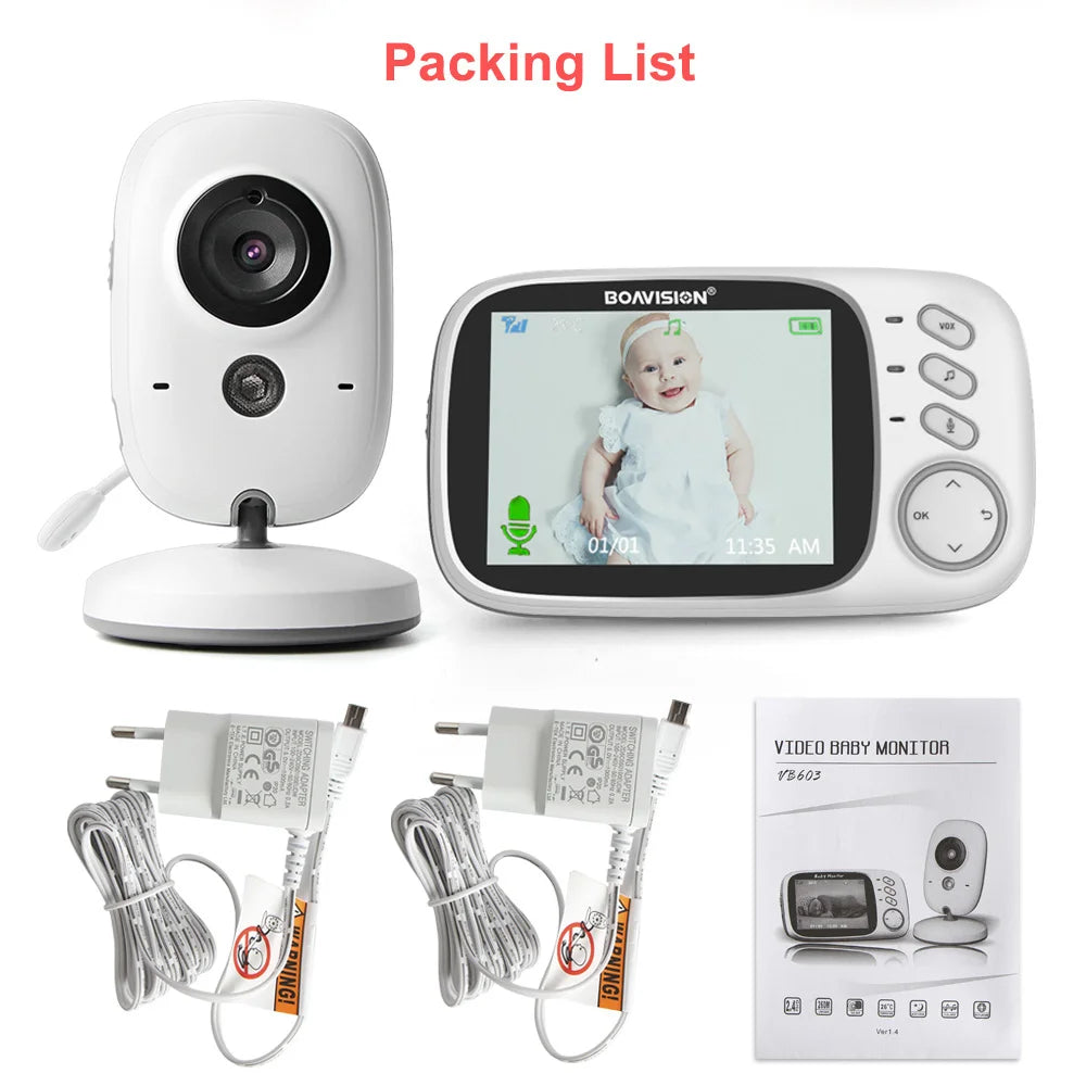 CowLost | 3-2-inch-color-lcd-wireless-video-baby-monitor-night-vision-5m-nanny-monitor-bebek-lullabies-surveillance-security-camera-vb603 |6