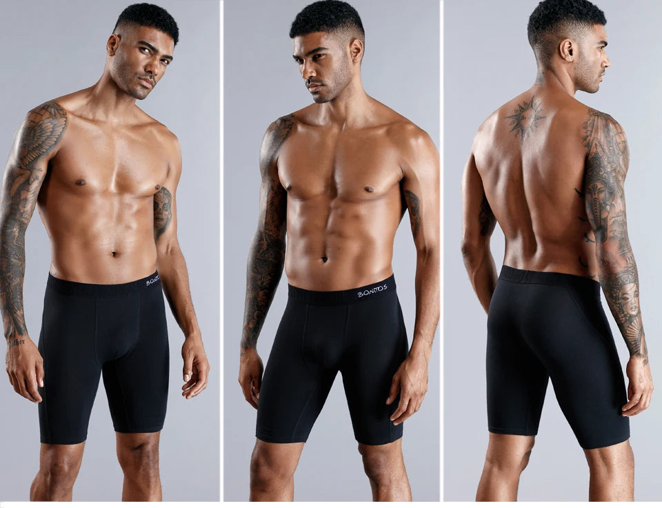 CowLost | activewear-pants-5pcs-mens-long-cotton-boxer-shorts-underwear |13