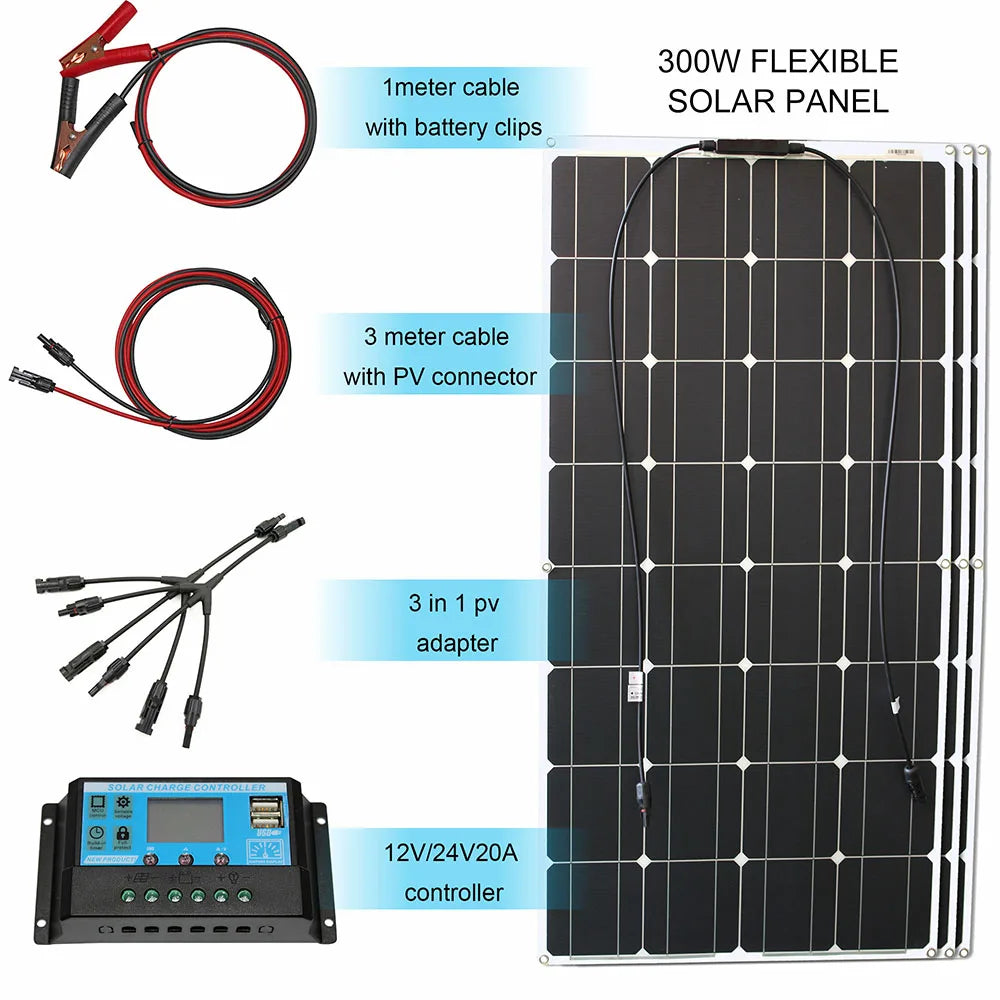 100w panel solar 200w 12v mono solar cell outdoor flexible solar panel kit