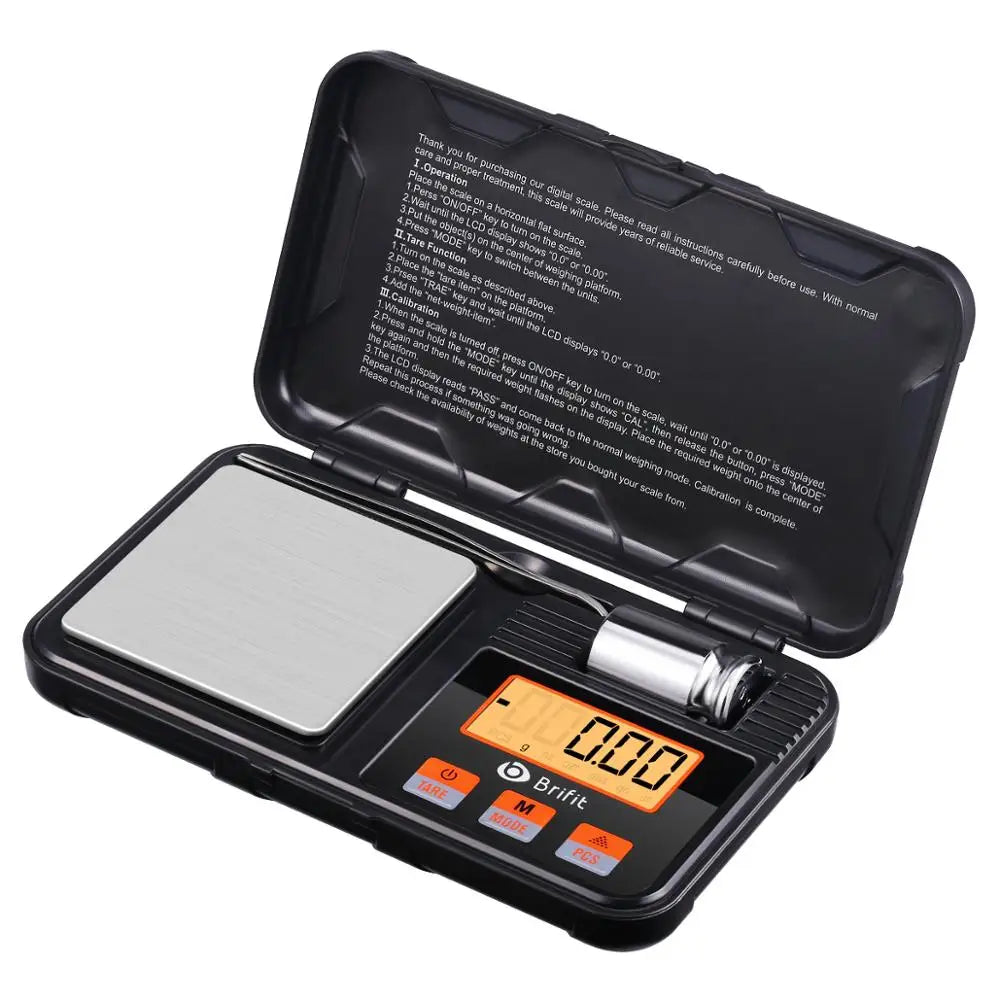 Amir 200g 0.01g Digital Mini Jewelry Pocket Scale Stainless Steel Portable