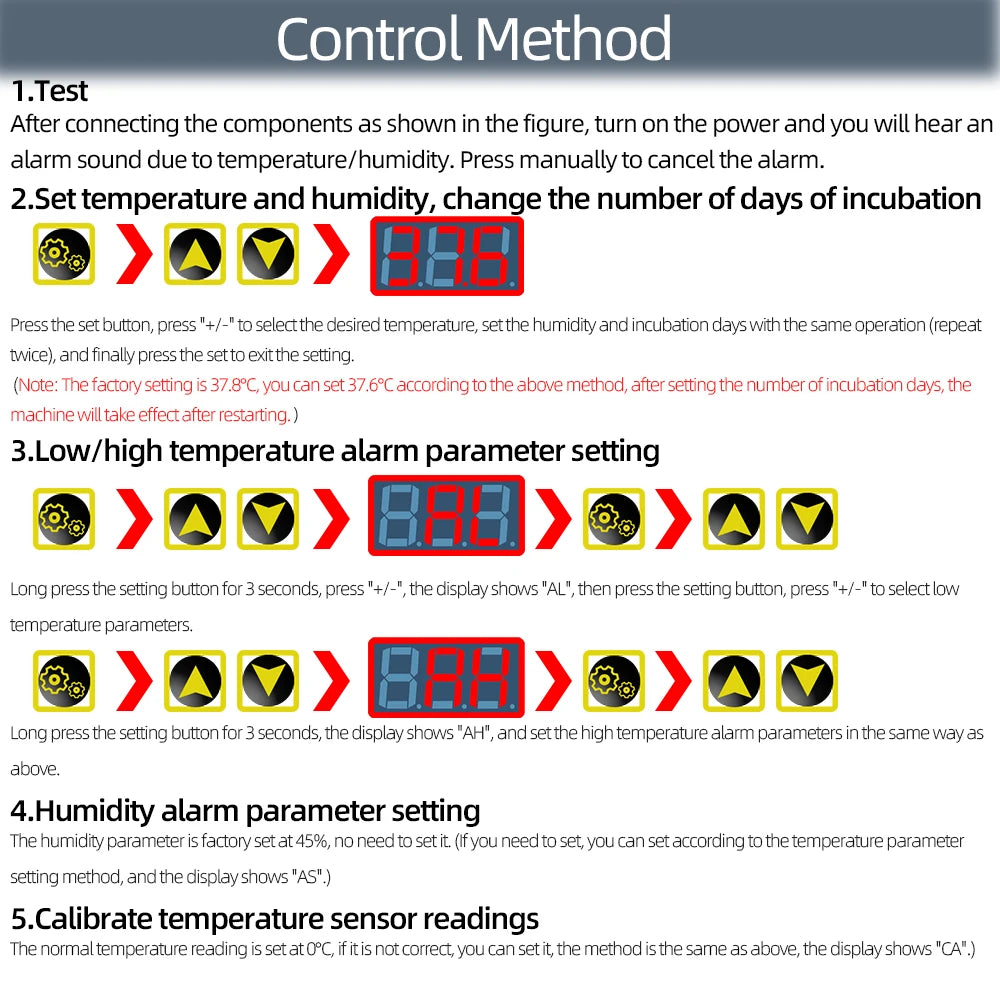 HTMC-7 Automatic Egg Incubator Controller DIY Constant Temperature Egg Hatching Accessories