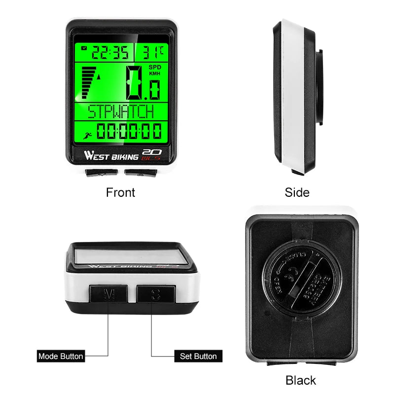 CowLost | west-biking-led-waterproof-bicycle-computer-wireless-5-language-cycling-bike-odometer-stopwatch-speedometer-2-1in-bike-computer |12