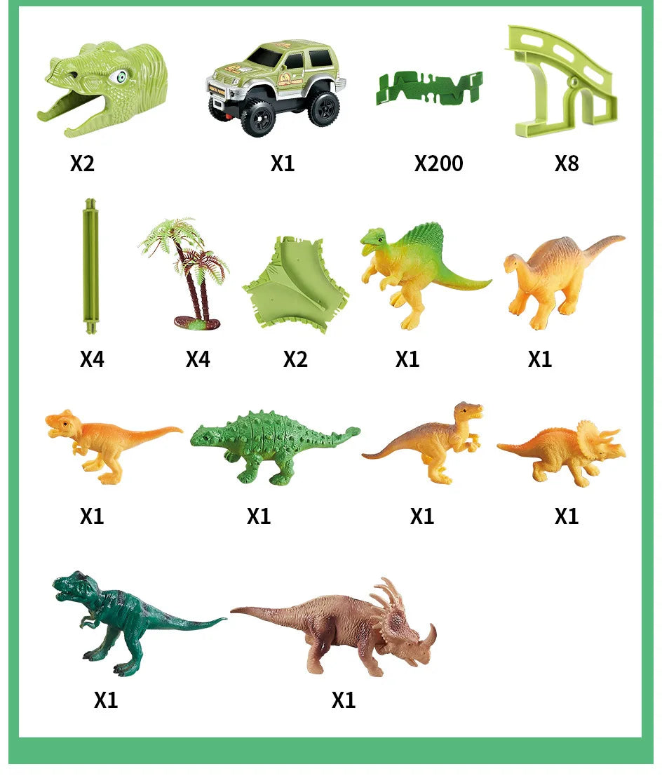 CowLost | fencing-barriers-dinosaur-plastic-racing-track-set-with-electronic-car-toy |17