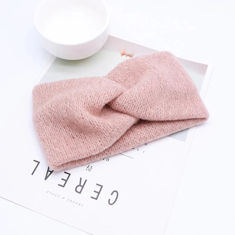 CowLost | women-knitting-cross-knot-woolen-warm-headbands |5