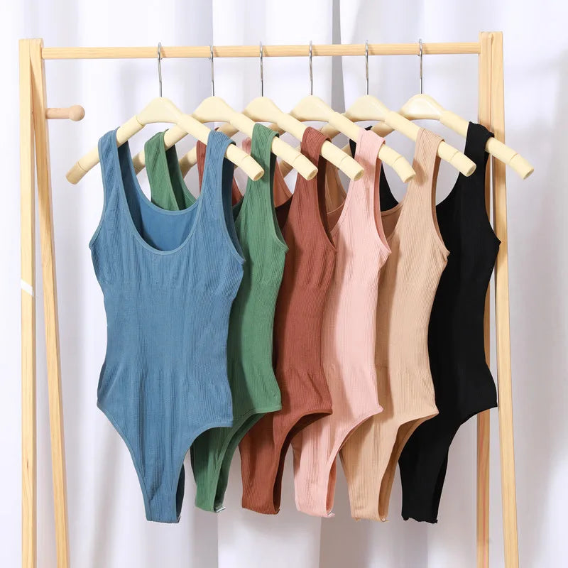 CowLost | product_id-women-seamless-tummy-control-slimming-thong-bodysuit-with-u-back |1