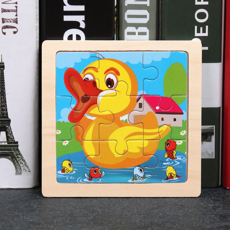 11*11cm 3D Wooden Puzzle Baby Toys